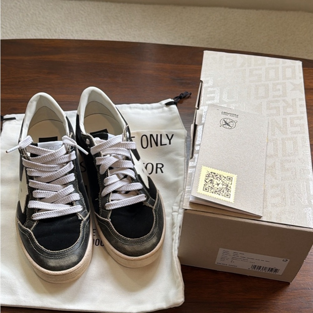 Golden Goose Anthracite and White Sneakers